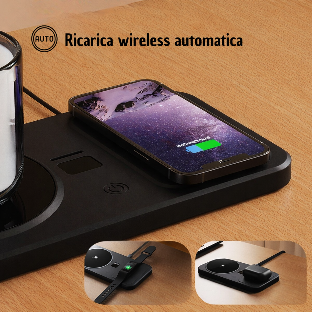 Base termica per caffè con ricarica wireless